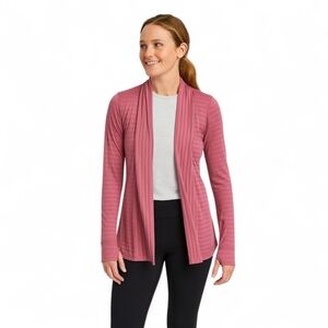 Ibex Shadow Stripes Merino Wool Blend Outdoor Winter Hiking Cardigan - Women's